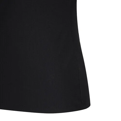 ANEW Golf Women Woven Mixed Collar L/TS - Black