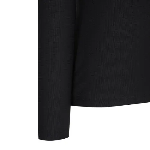 ANEW Golf Women Woven Mixed Collar L/TS - Black