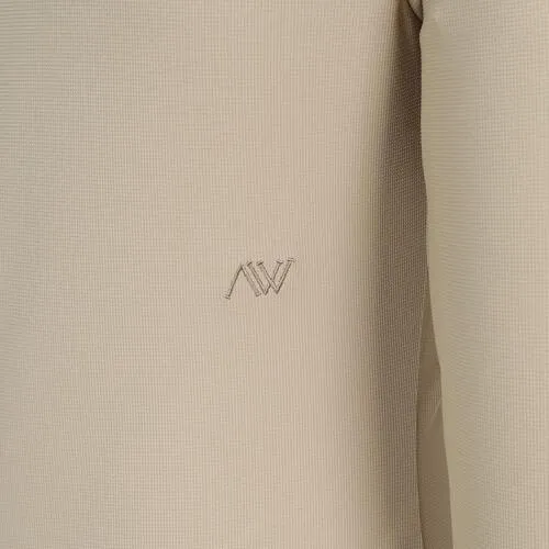 ANEW Golf Women Woven Mixed Collar L/TS - Light Beige