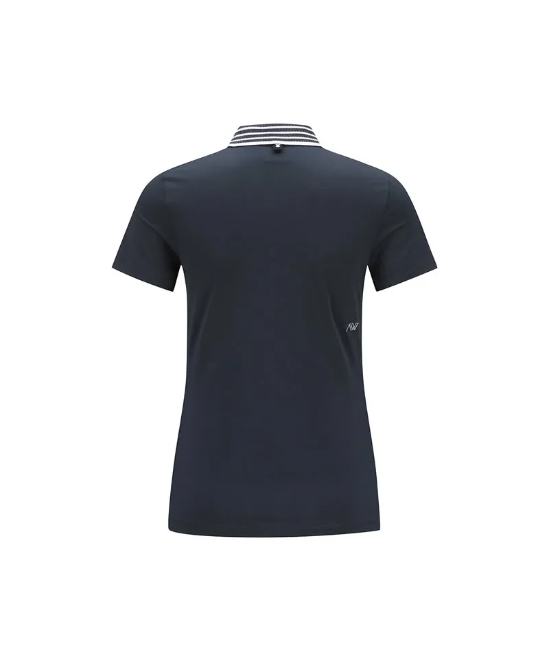 ANEW Golf Women's Knit Collar Short T-Shirt - D/Gray