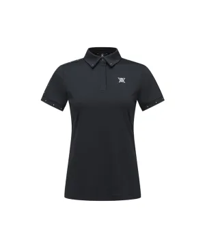 ANEW Women's Back Triangular Point Short T-Shirt - Black