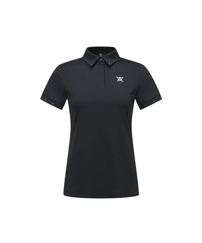 ANEW Women's Back Triangular Point Short T-Shirt - Black