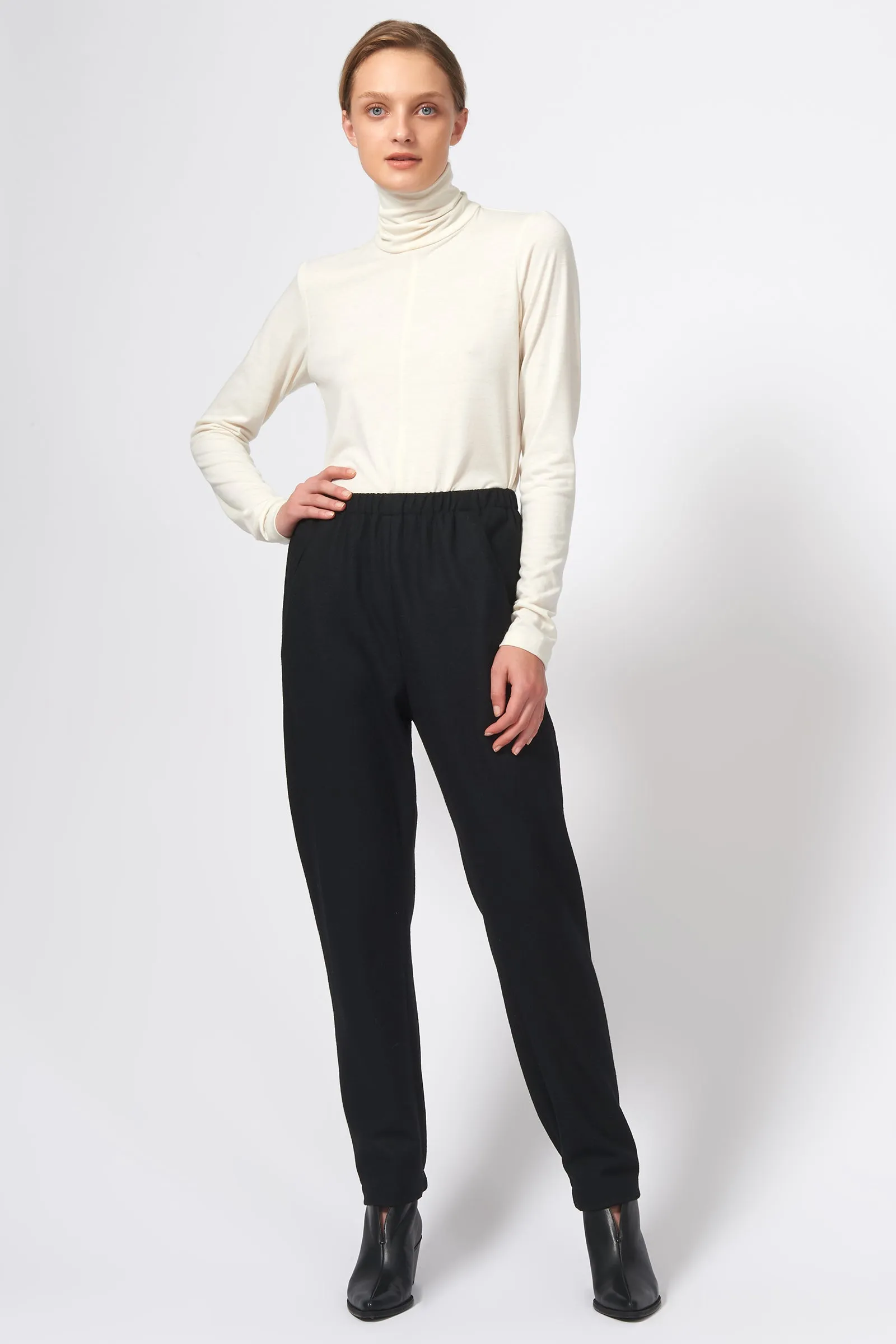 Angle Seam Jogger Felted Jersey - Black