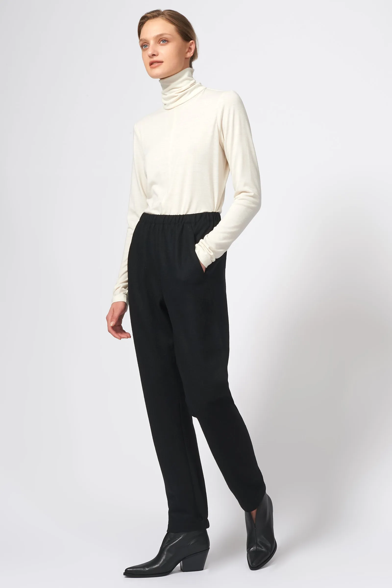 Angle Seam Jogger Felted Jersey - Black
