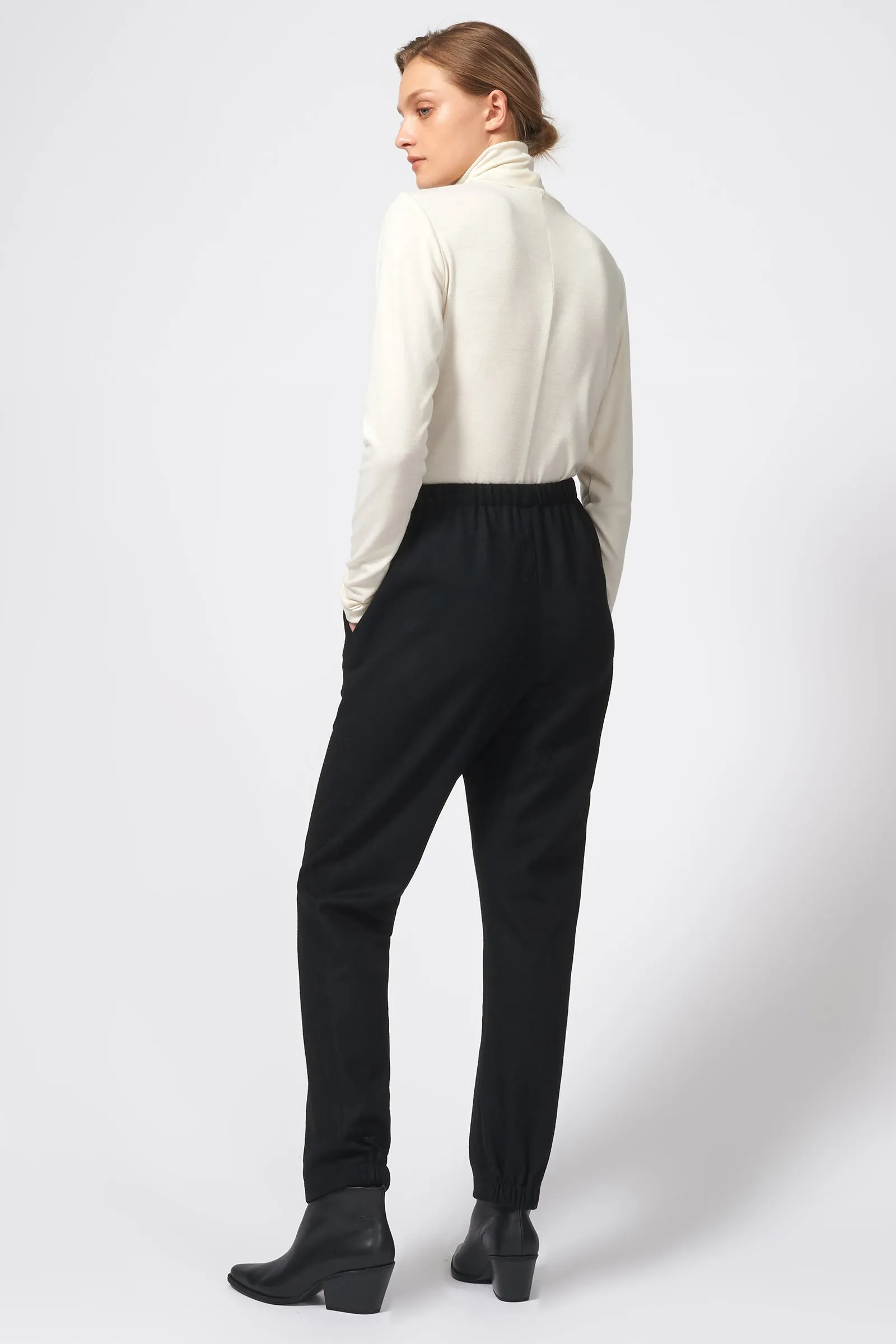 Angle Seam Jogger Felted Jersey - Black