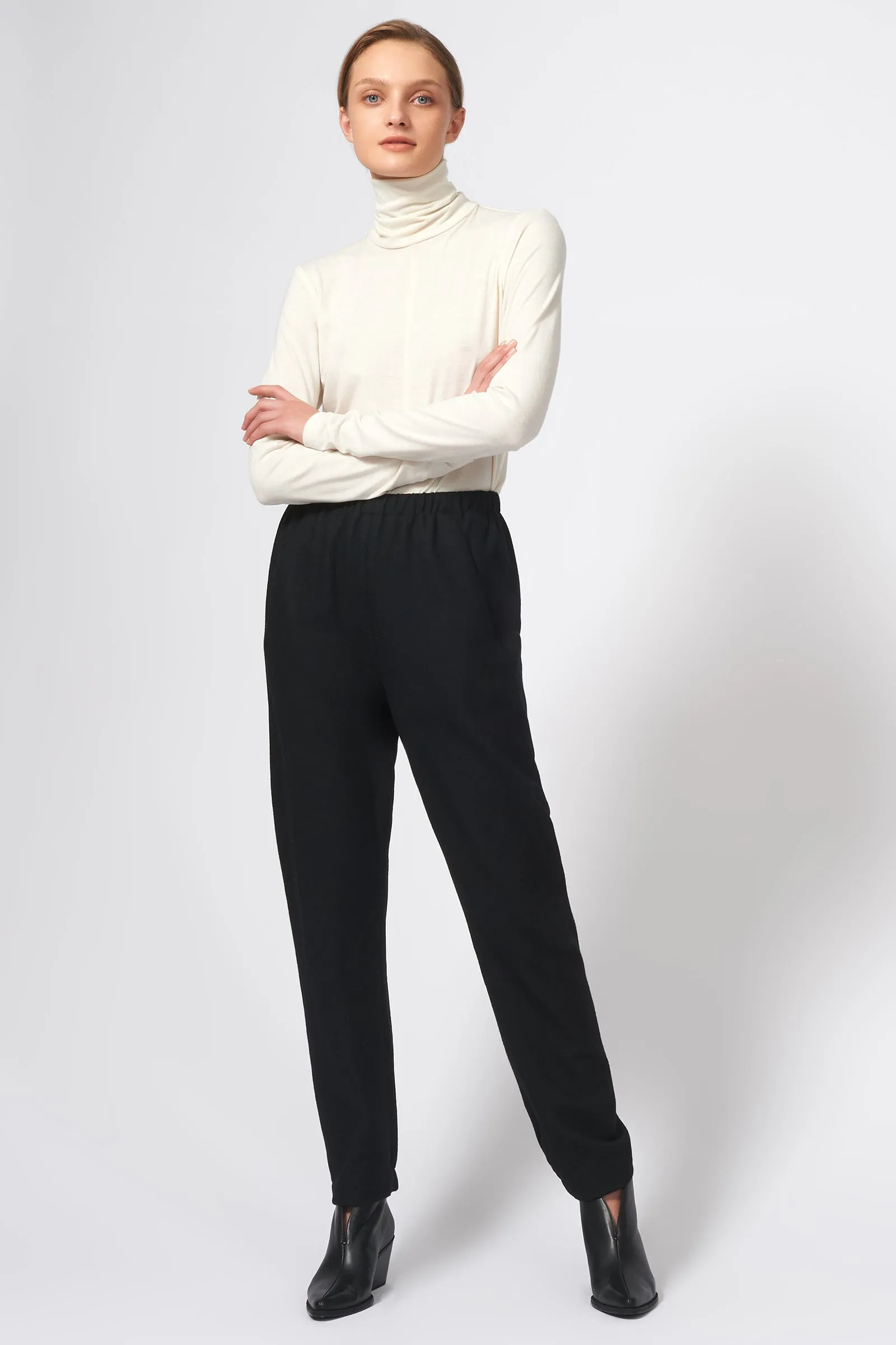 Angle Seam Jogger Felted Jersey - Black