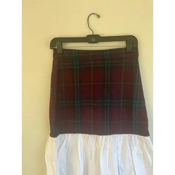 Anthropologie English Factory Tartan Combo Midi Skirt, Size Small
