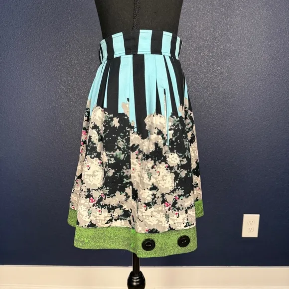 Anthropologie Plenty by Tracy Reese Pleated Skirt with Buttons, Size 4