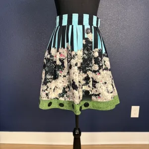 Anthropologie Plenty by Tracy Reese Pleated Skirt with Buttons, Size 4