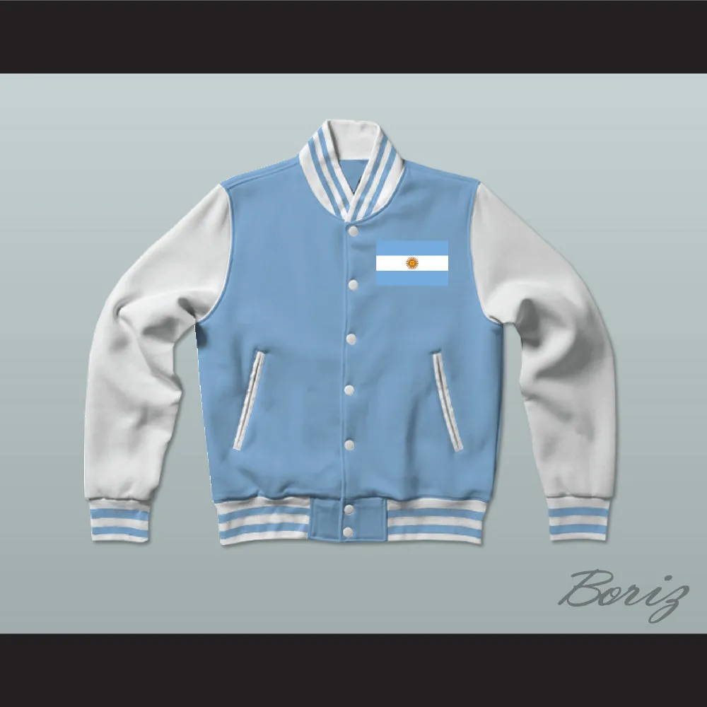 Argentina Varsity Letterman Jacket-Style Sweatshirt