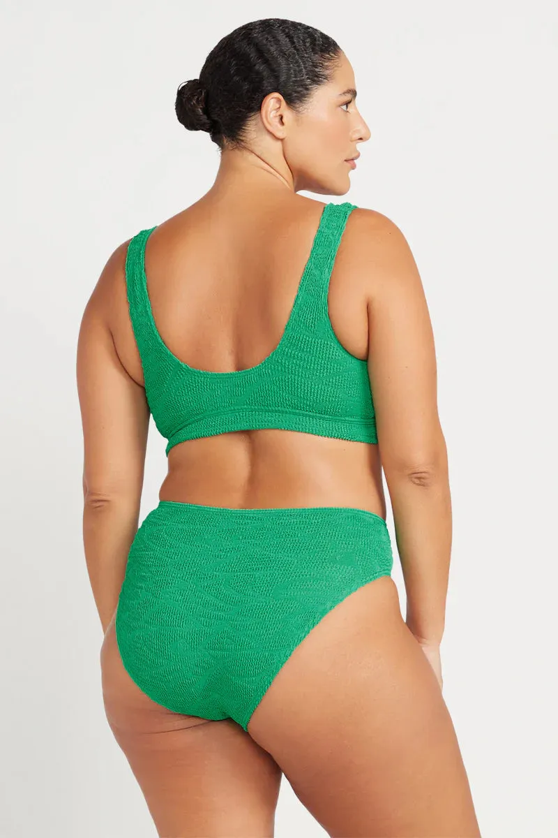 Arte Bikini Bottom In Green Geo Jacquard - ArteSands