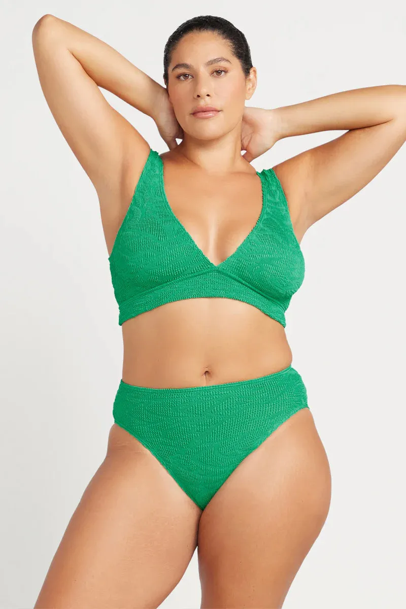 Arte Bikini Bottom In Green Geo Jacquard - ArteSands