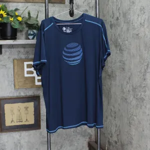AT&T Womens Cross Stitch Graphic Performance T-Shirt Tee 16666ecbbb1793 Blue 3X