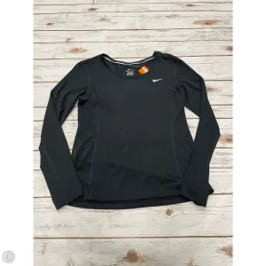Athletic Top Long Sleeve Crewneck By Nike In Black, Size: M