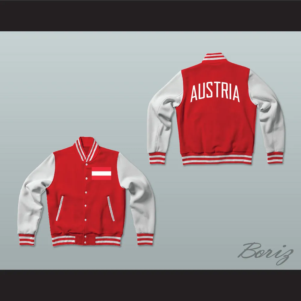 Austria Varsity Letterman Jacket-Style Sweatshirt