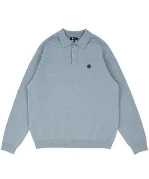 AVEN Men's Signature Flower Jacquard Wool Knit - Sky Blue