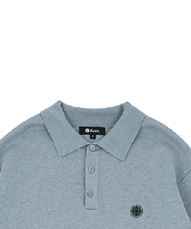 AVEN Men's Signature Flower Jacquard Wool Knit - Sky Blue