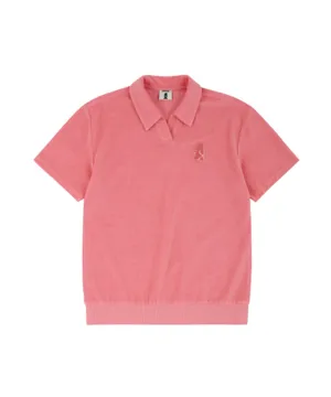AVEN Terry V-Neck T-Shirt - Pink