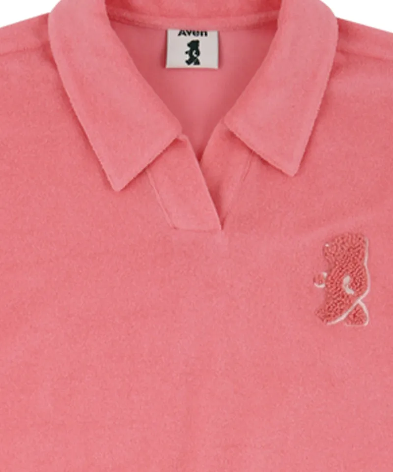 AVEN Terry V-Neck T-Shirt - Pink