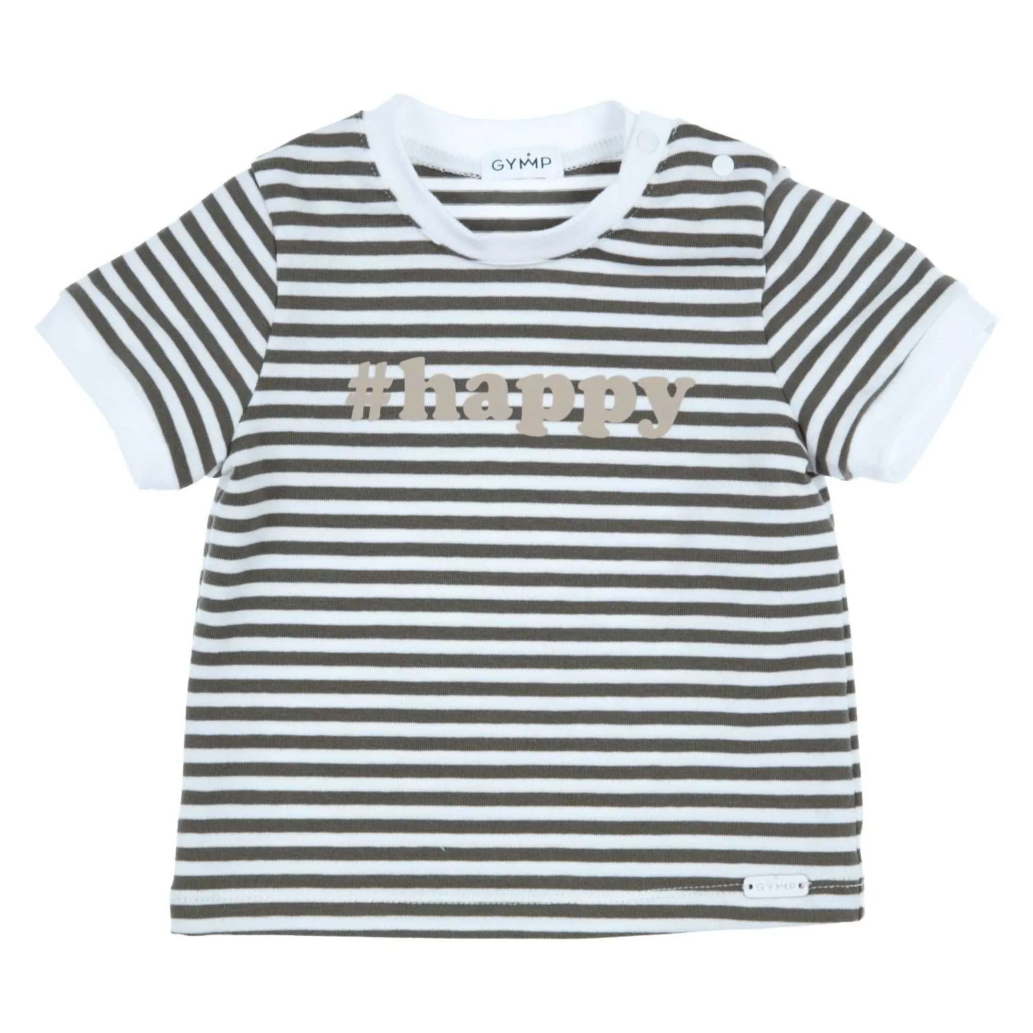 Baby Boys Khaki & White Happy T Shirt
