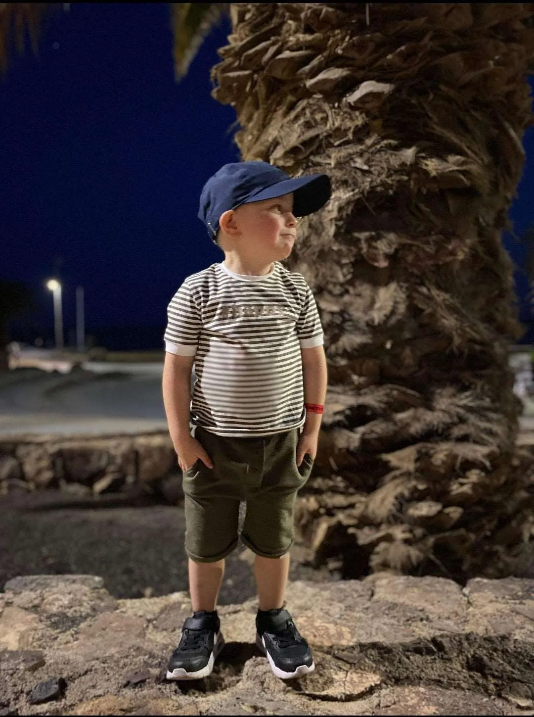 Baby Boys Khaki & White Happy T Shirt