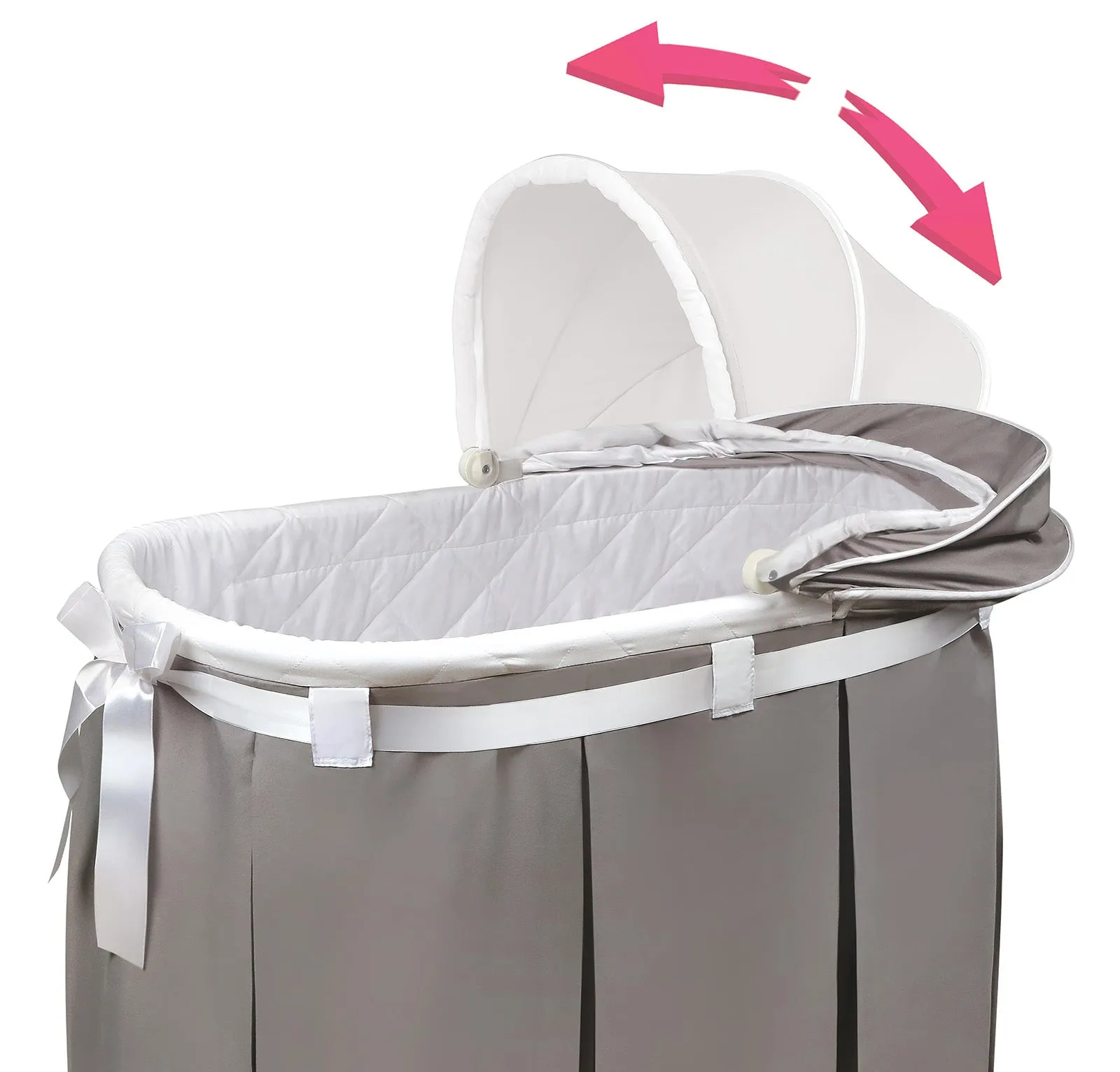 Badger Basket Grey Long Skirt Wishes Oval Bassinet