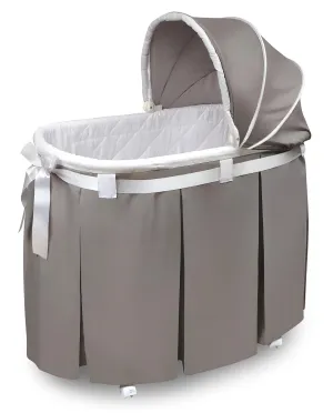 Badger Basket Grey Long Skirt Wishes Oval Bassinet