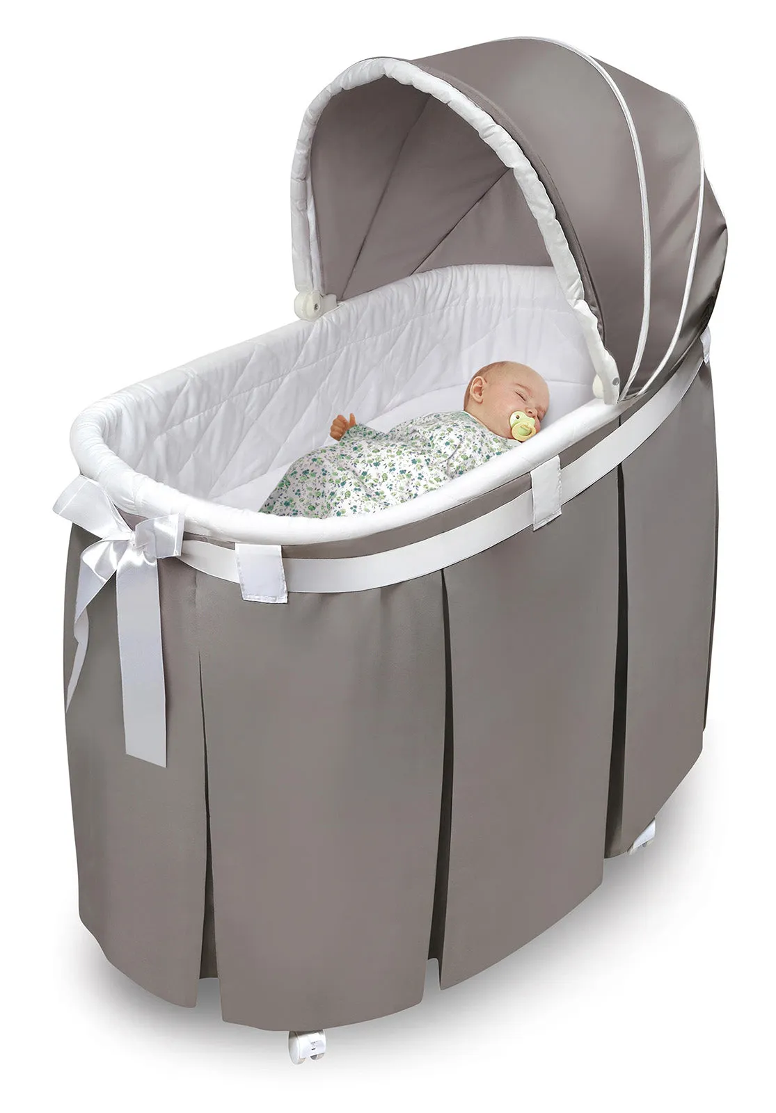 Badger Basket Grey Long Skirt Wishes Oval Bassinet