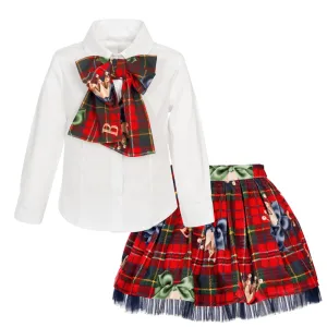 BALLOON CHIC - Tartan Skirt Set  - Red