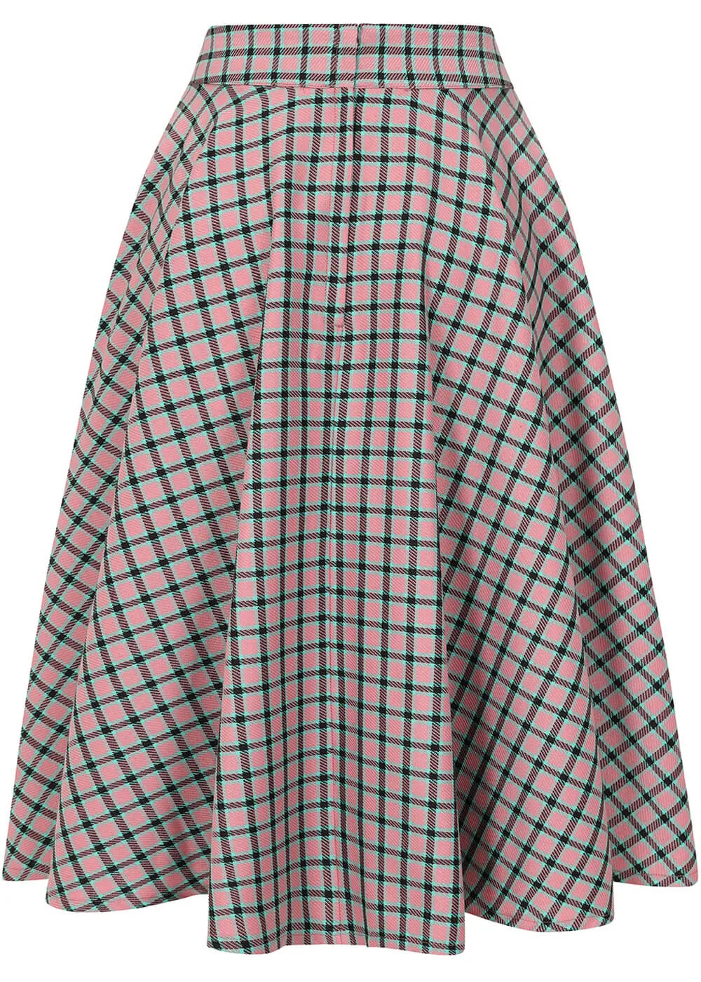 Banned Cary Sweet Check 50's Swing Skirt Pink
