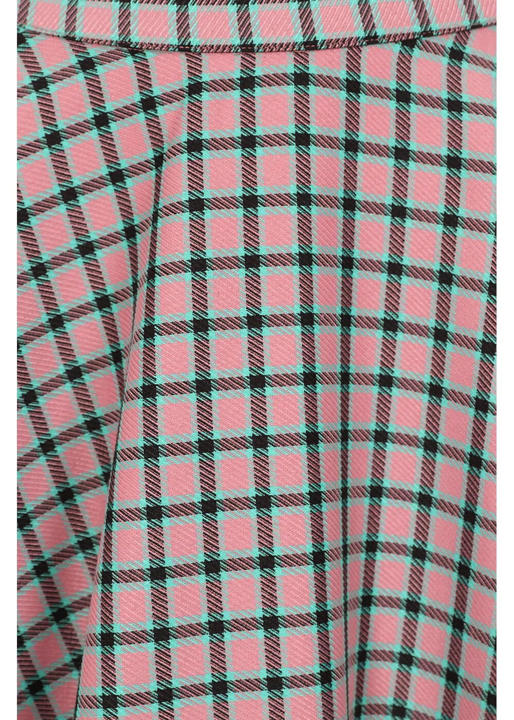 Banned Cary Sweet Check 50's Swing Skirt Pink