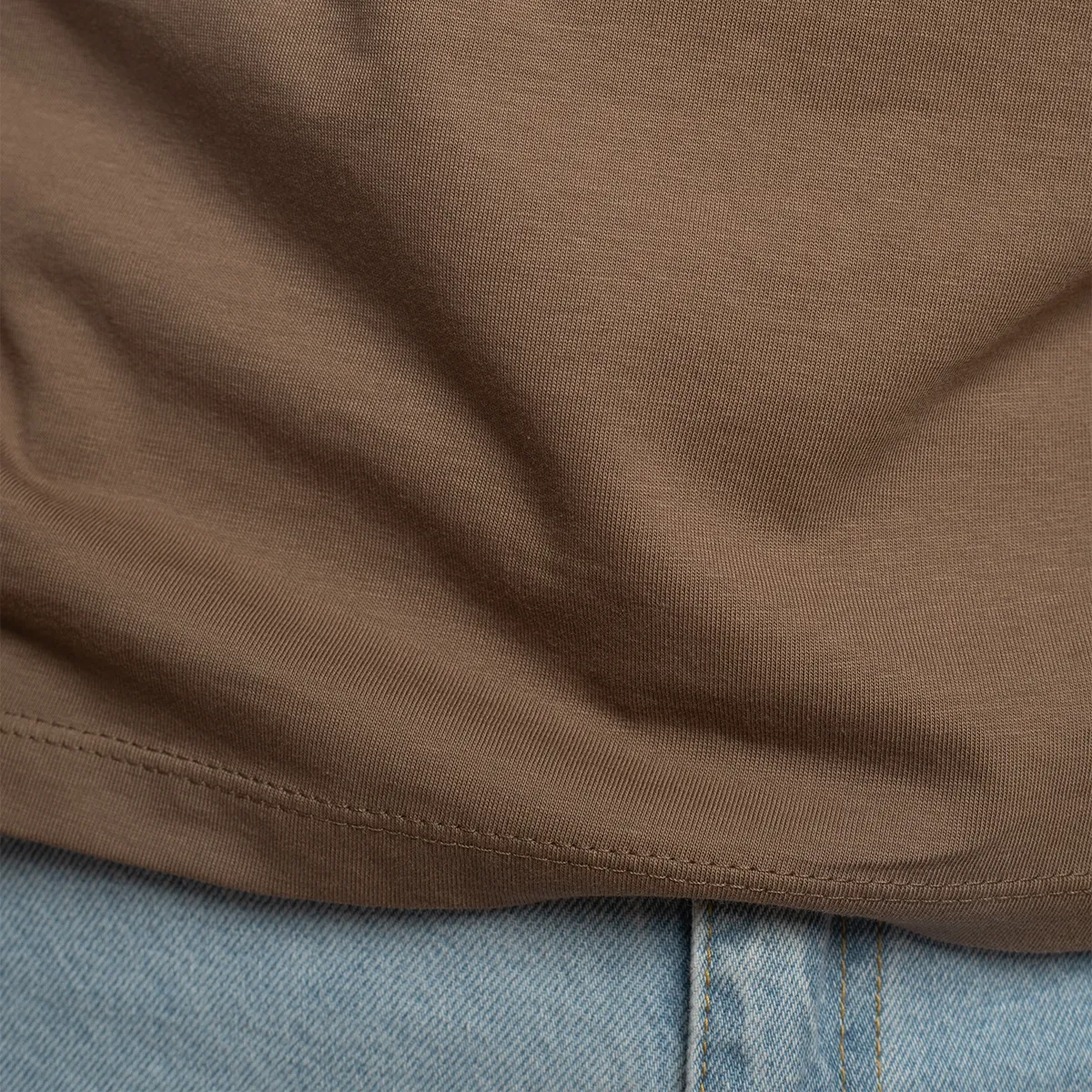 Basic Crewneck Tee . Cafe Tan