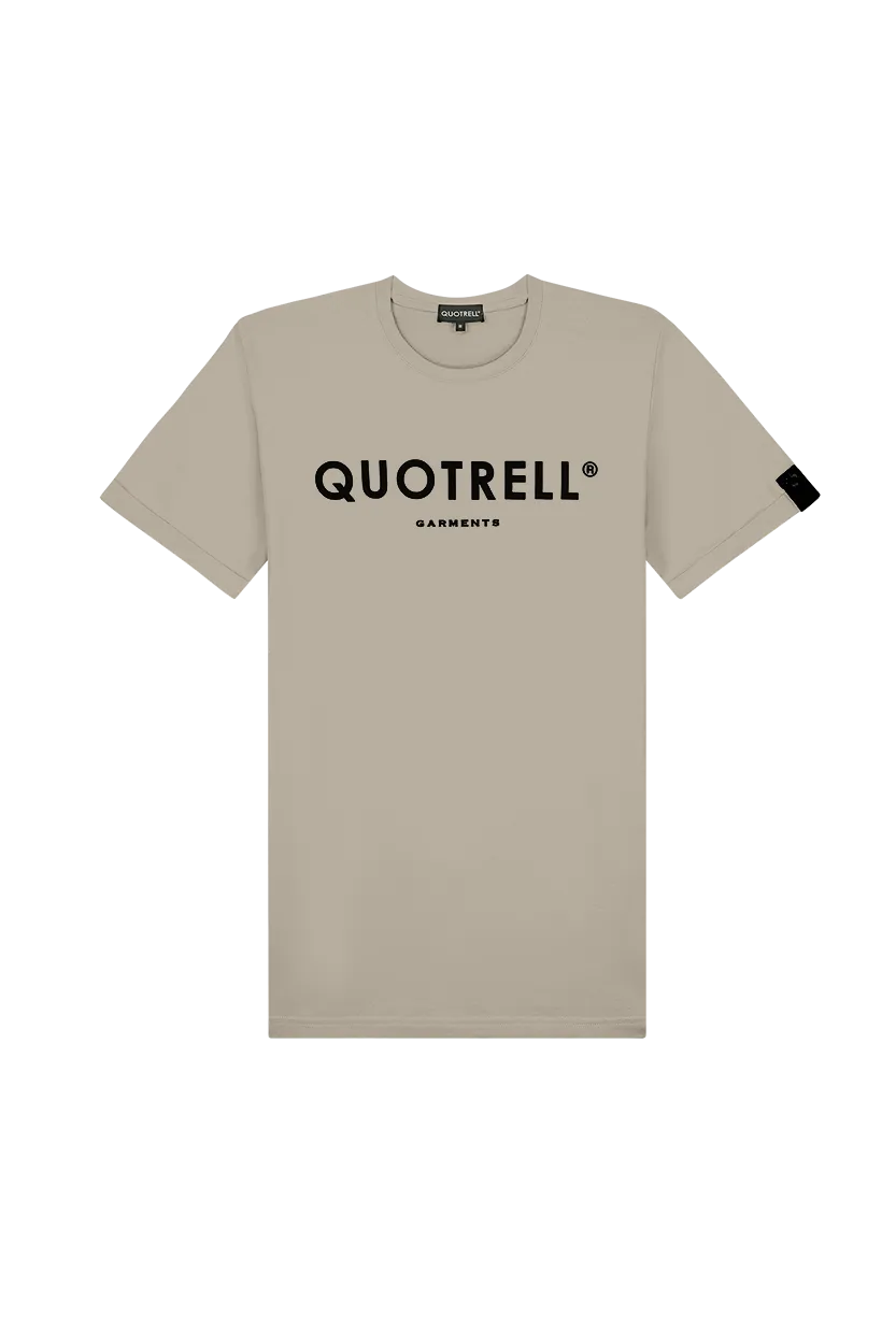 BASIC GARMENTS T-SHIRT | TAUPE/BLACK