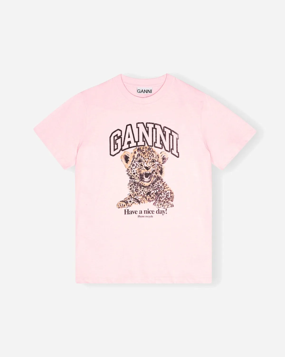 Basic Jersey Leopard Relaxed T-shirt - Chalk Pink