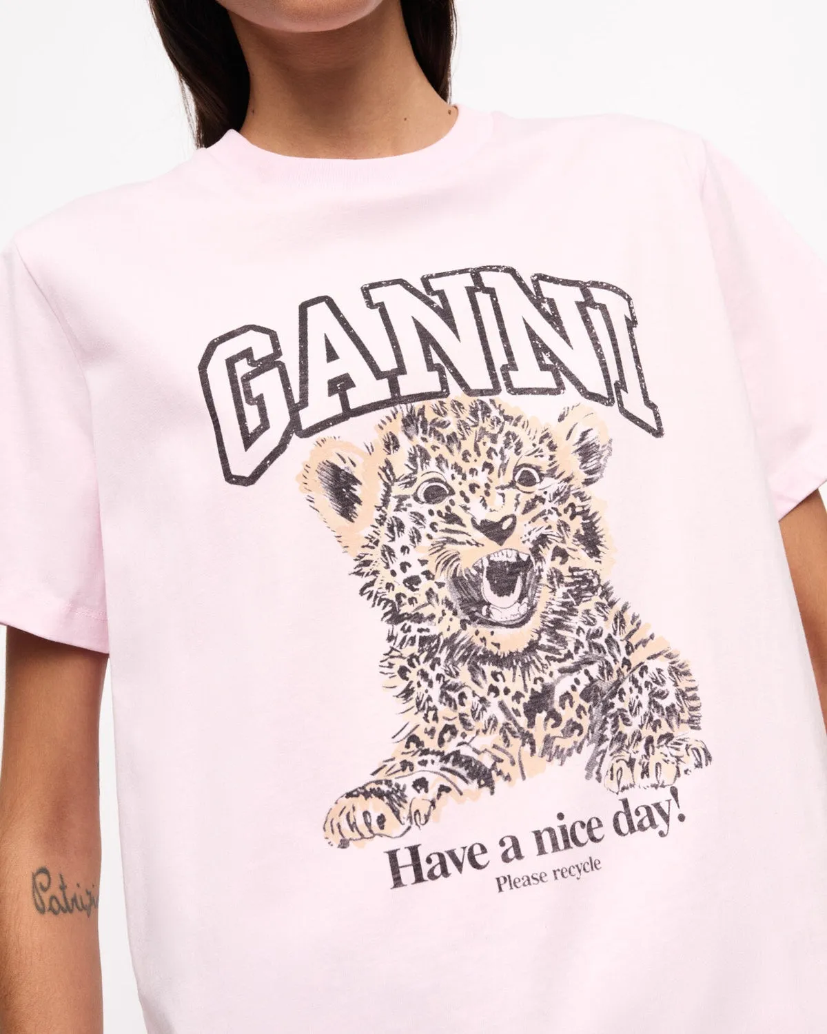 Basic Jersey Leopard Relaxed T-shirt - Chalk Pink