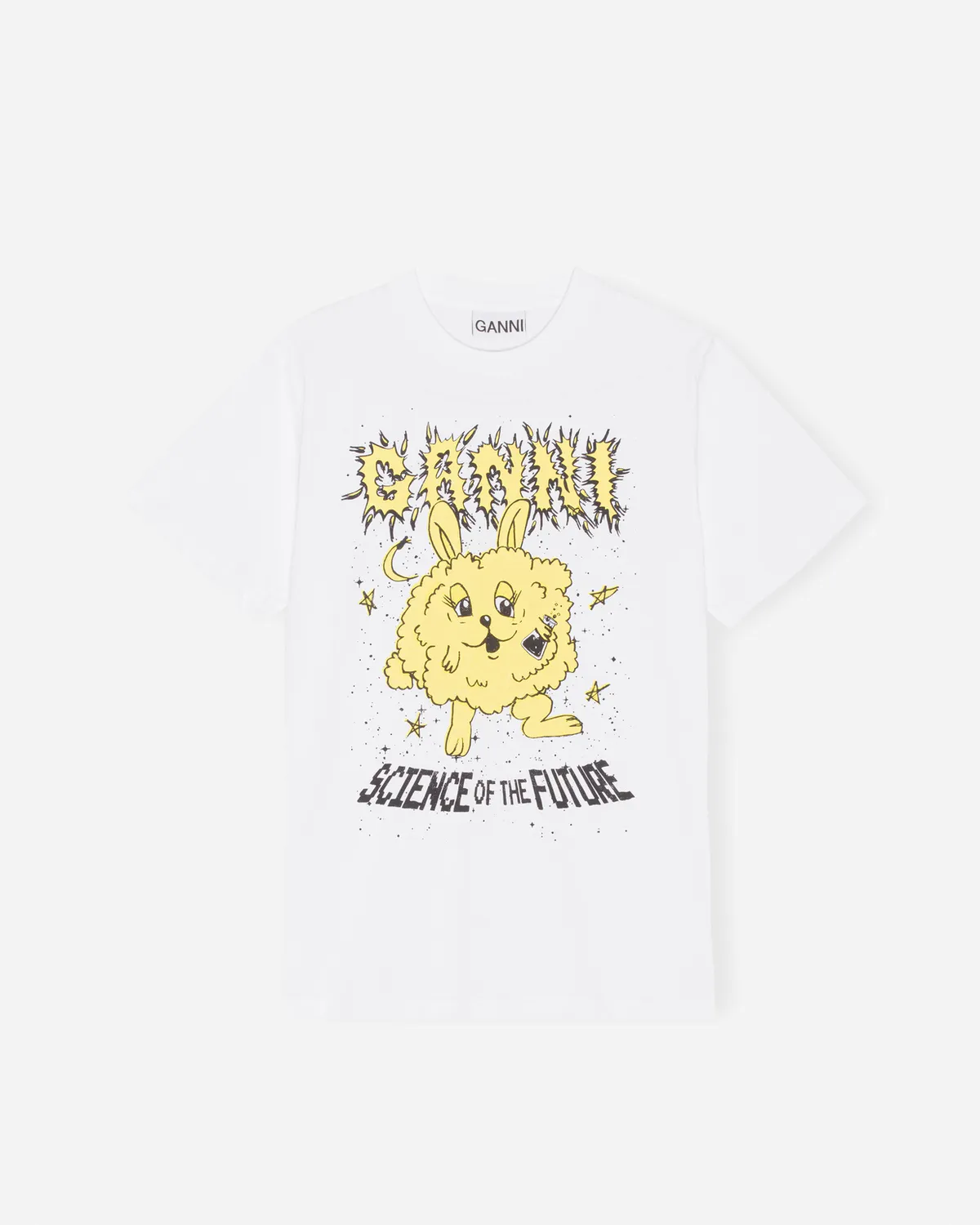 Basic Jersey Yellow Bunny Relaxed T-shirt - Bright White