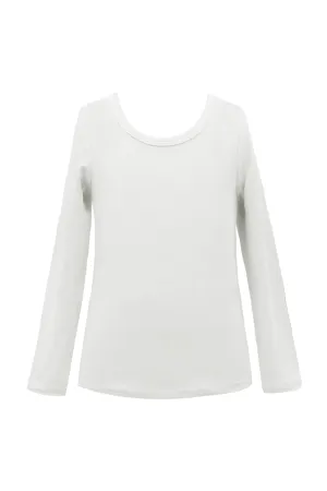 Basic Long Sleeve Top, Ivory