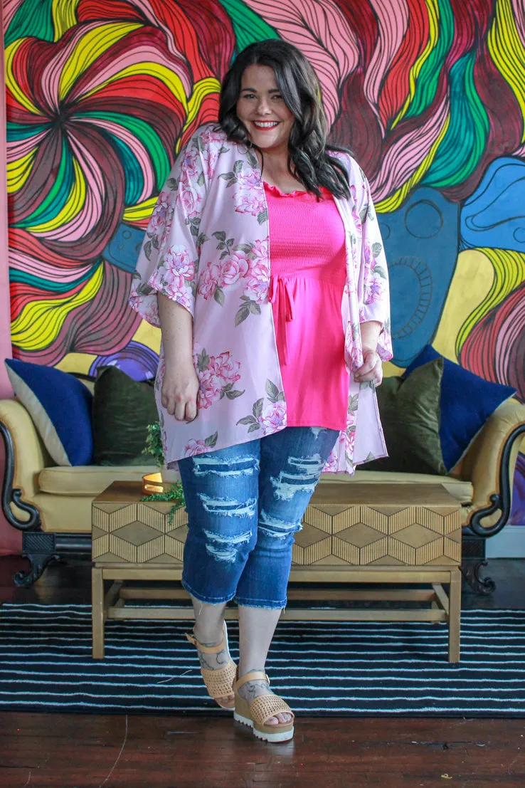 Basic Smocked Tank, Hot Pink