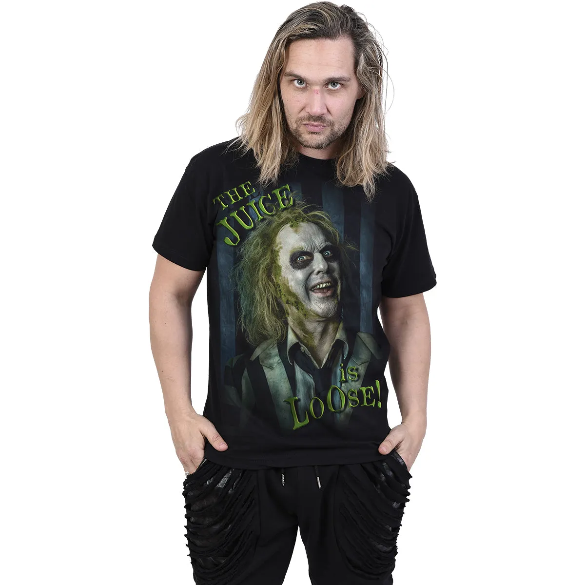 BEETLEJUICE 2 - JUICE IS LOOSE - Front Print T-Shirt Black