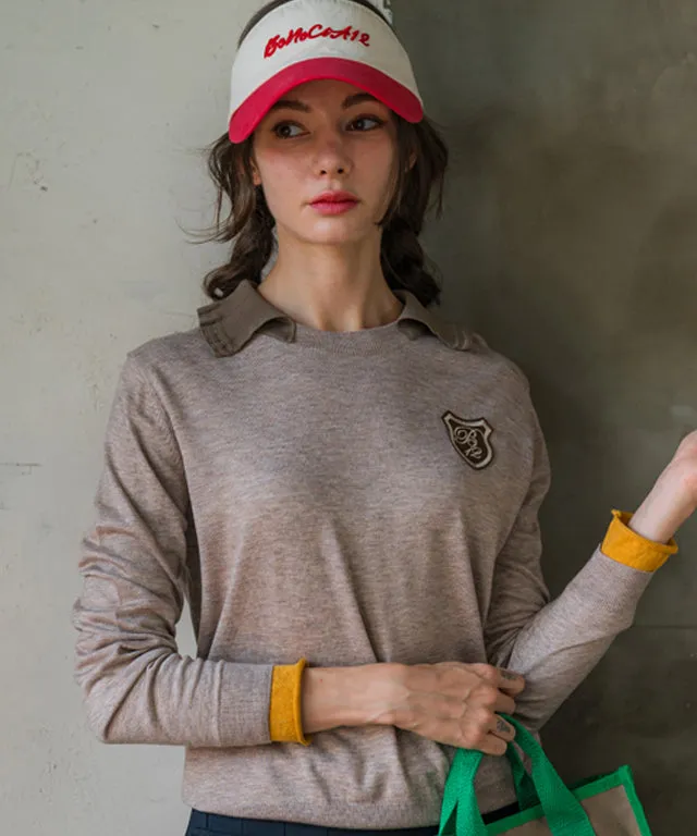 BENECIA 12 Ria Collar Knit- Beige