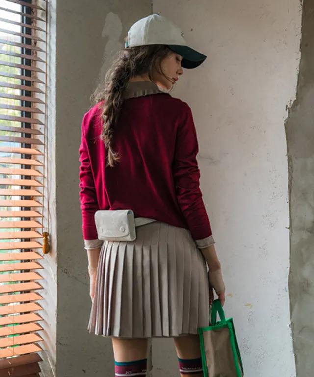 BENECIA 12 Ria Collar Knit - Wine