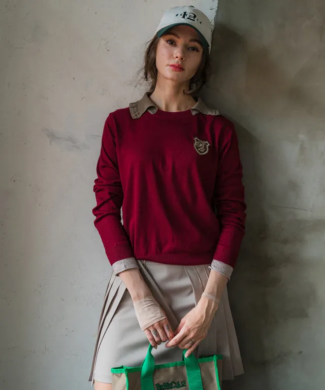 BENECIA 12 Ria Collar Knit - Wine