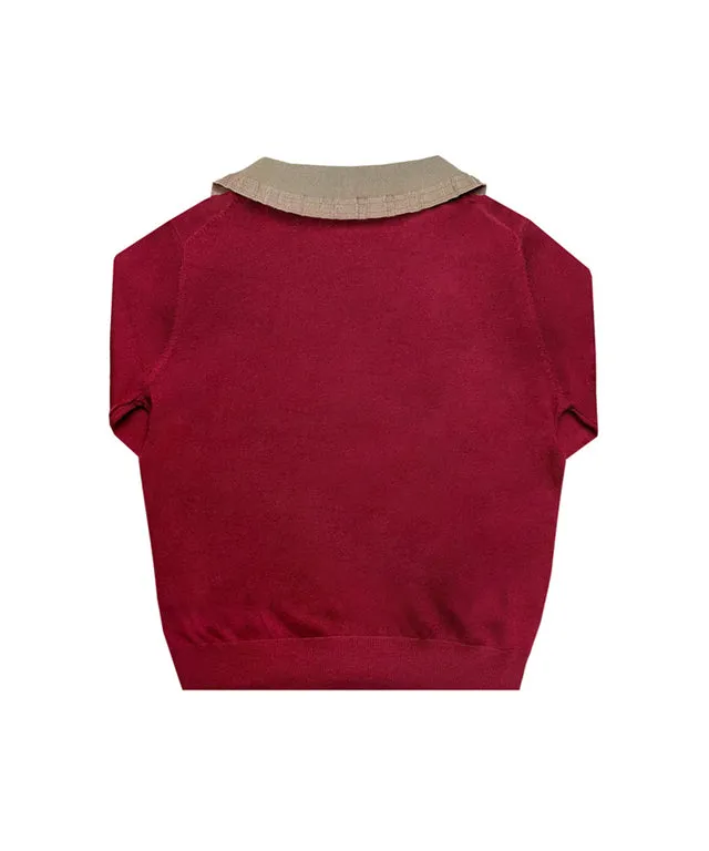 BENECIA 12 Ria Collar Knit - Wine