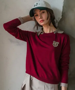 BENECIA 12 Ria Collar Knit - Wine