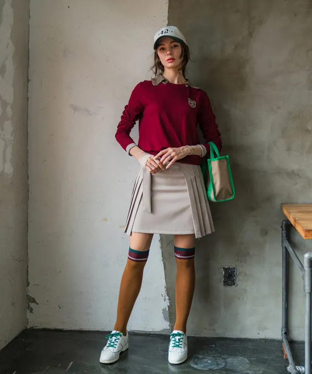 BENECIA 12 Ria Collar Knit - Wine