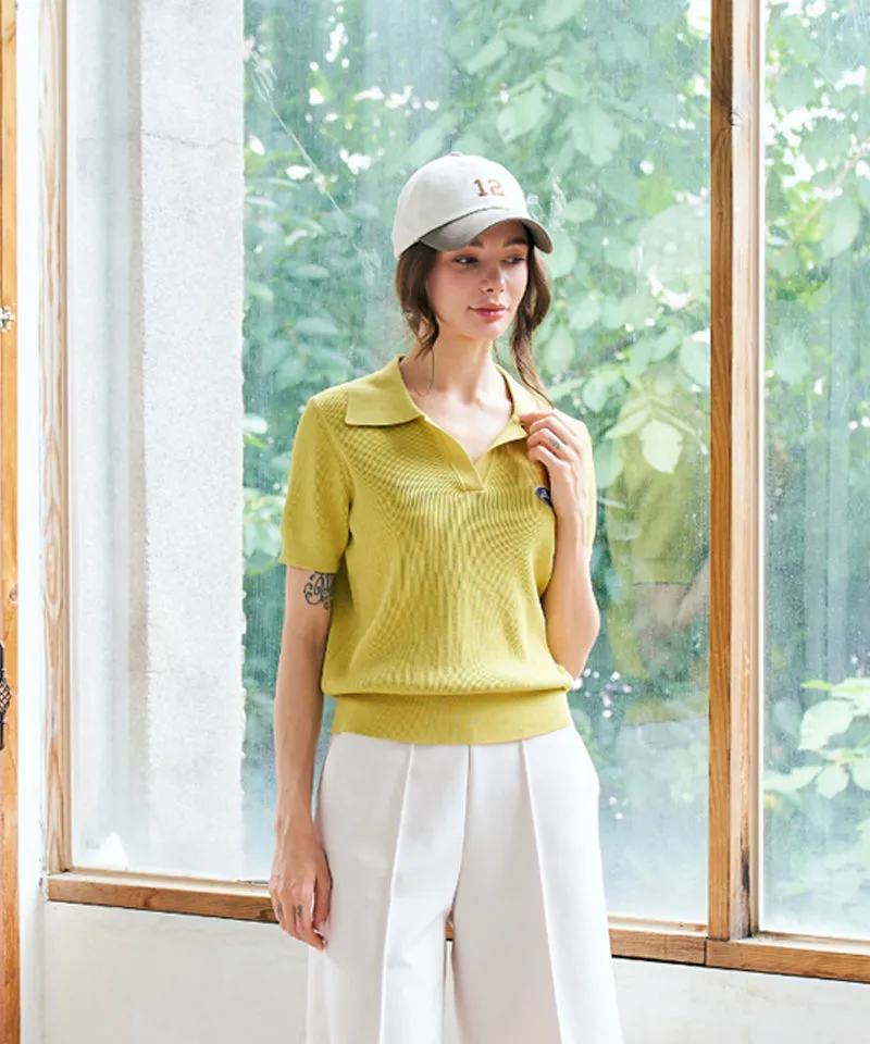 BENECIA 12 Waffle Short Sleeve - Mustard
