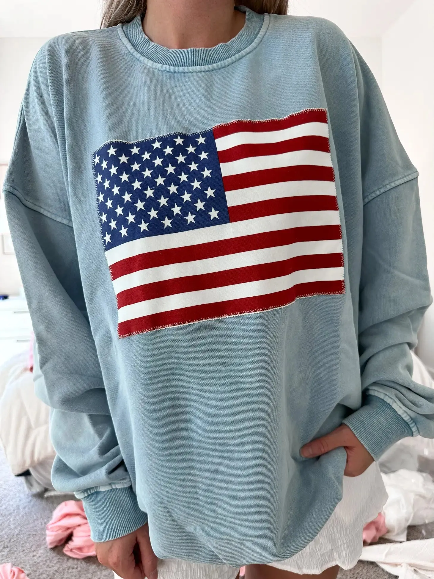Betsy Flag Crewneck