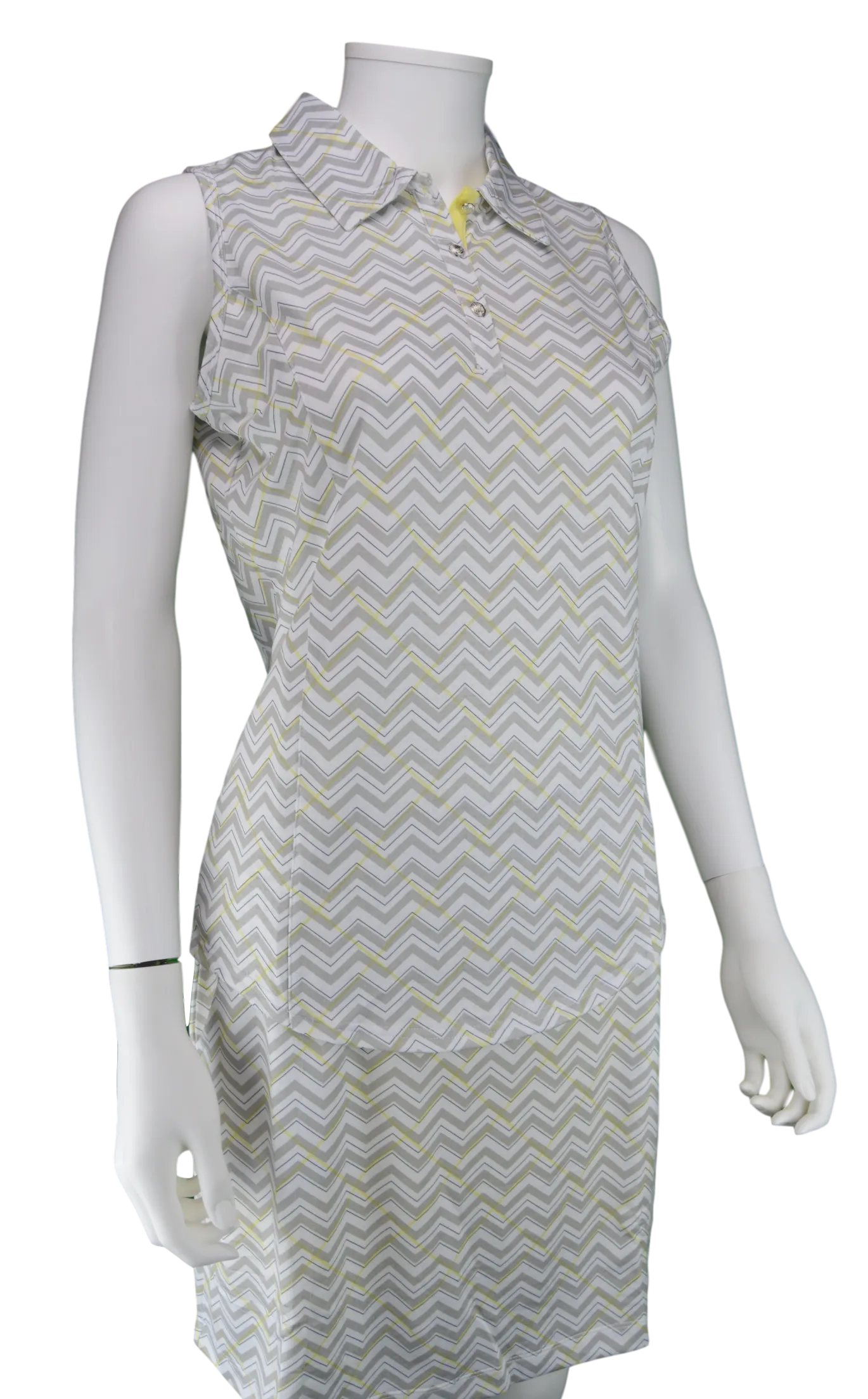 Bette & Court Trace Slvs. Print Polo - Platinum Print | SPF 50