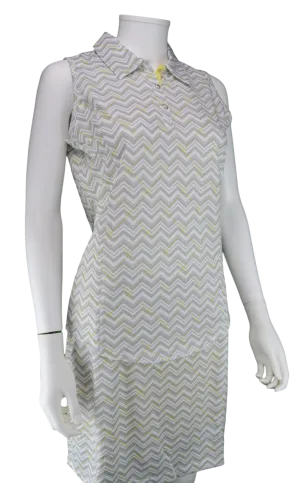 Bette & Court Trace Slvs. Print Polo - Platinum Print | SPF 50