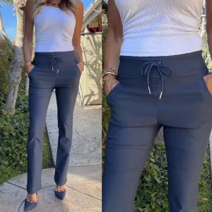 Bevy Flog - Loren Pant in Blue Herringbone